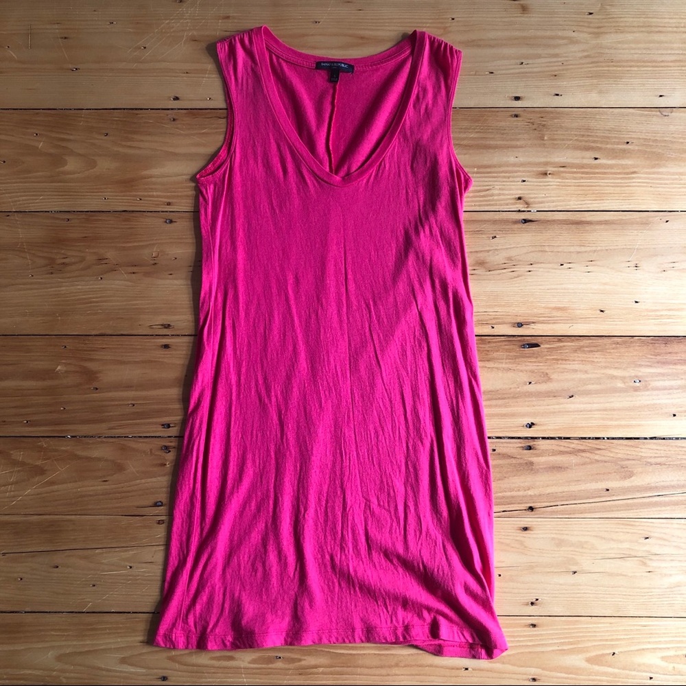 Banana Republic Hot Pink Cotton T-Shirt Dress, S